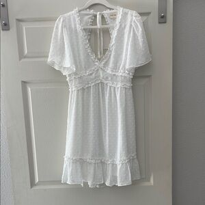 White Ruffled Mini Dress